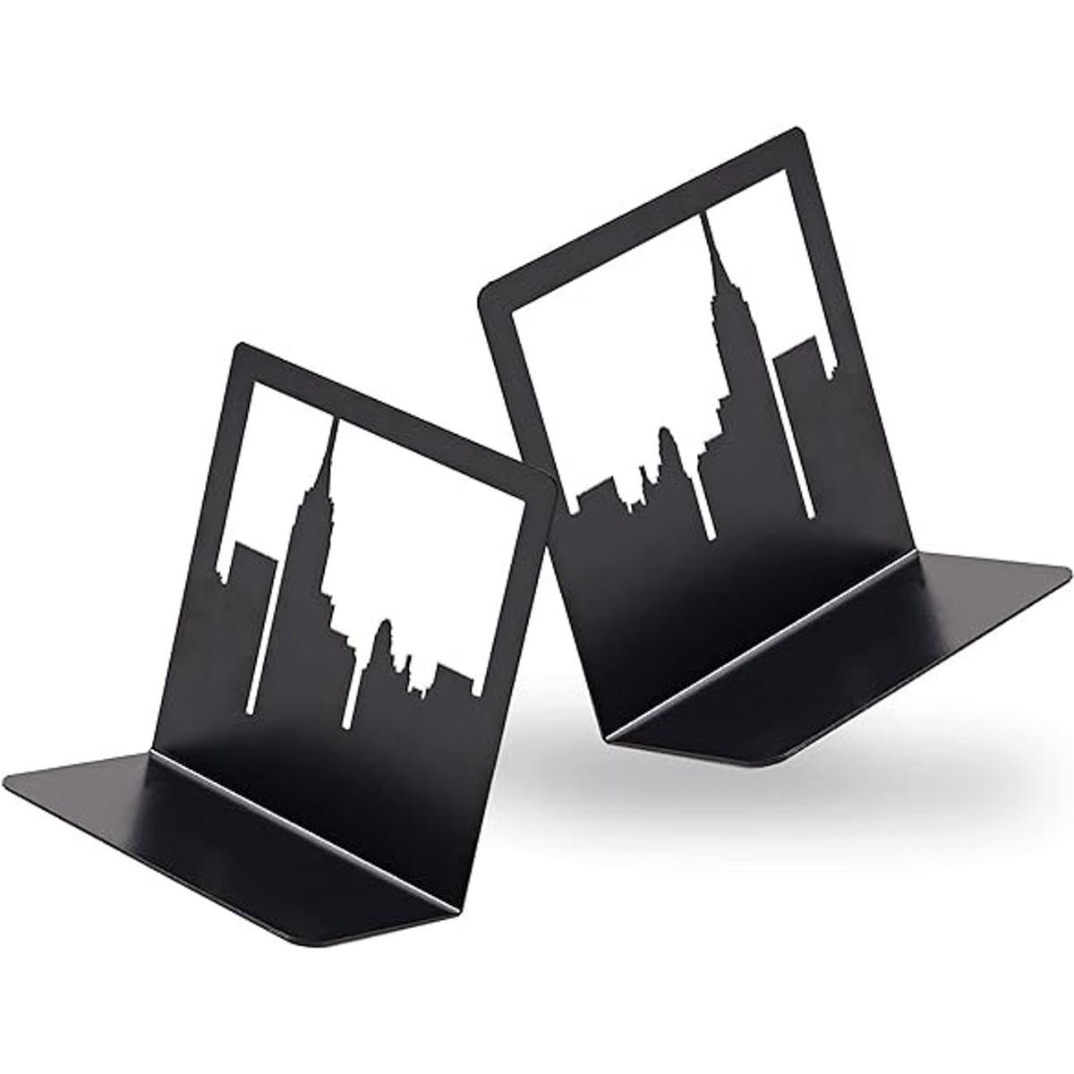 NYC Skyline Sujetalibros negros para libros pesados