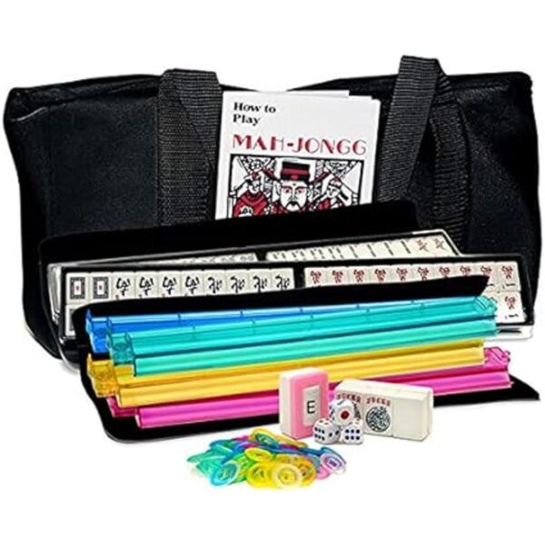 HNDTEK American Mahjong Set Bolsa suave negra 166_2