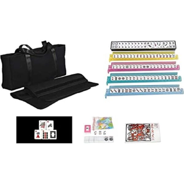 HNDTEK American Mahjong Set Bolsa suave negra 166_1