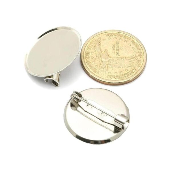 RuiLing 100 broches de plata de 1.0 in con base de disco_2