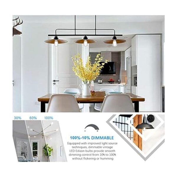 LEOOLS Bombilla LED Edison regulable de 10 W equivalente