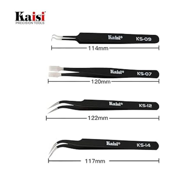 Kaisi Juego de 10 pinzas ESD kit de pinzas antiestáticas