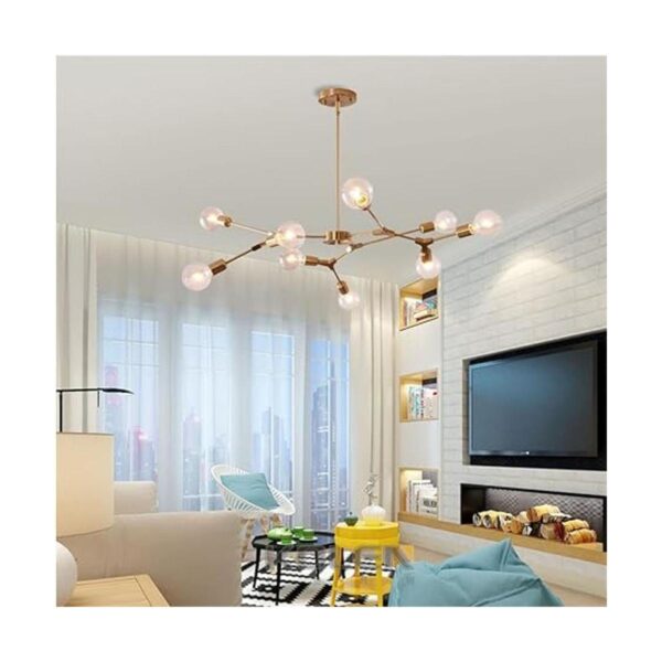KCO Lighting Lámpara de araña moderna Sputnik de latón_2