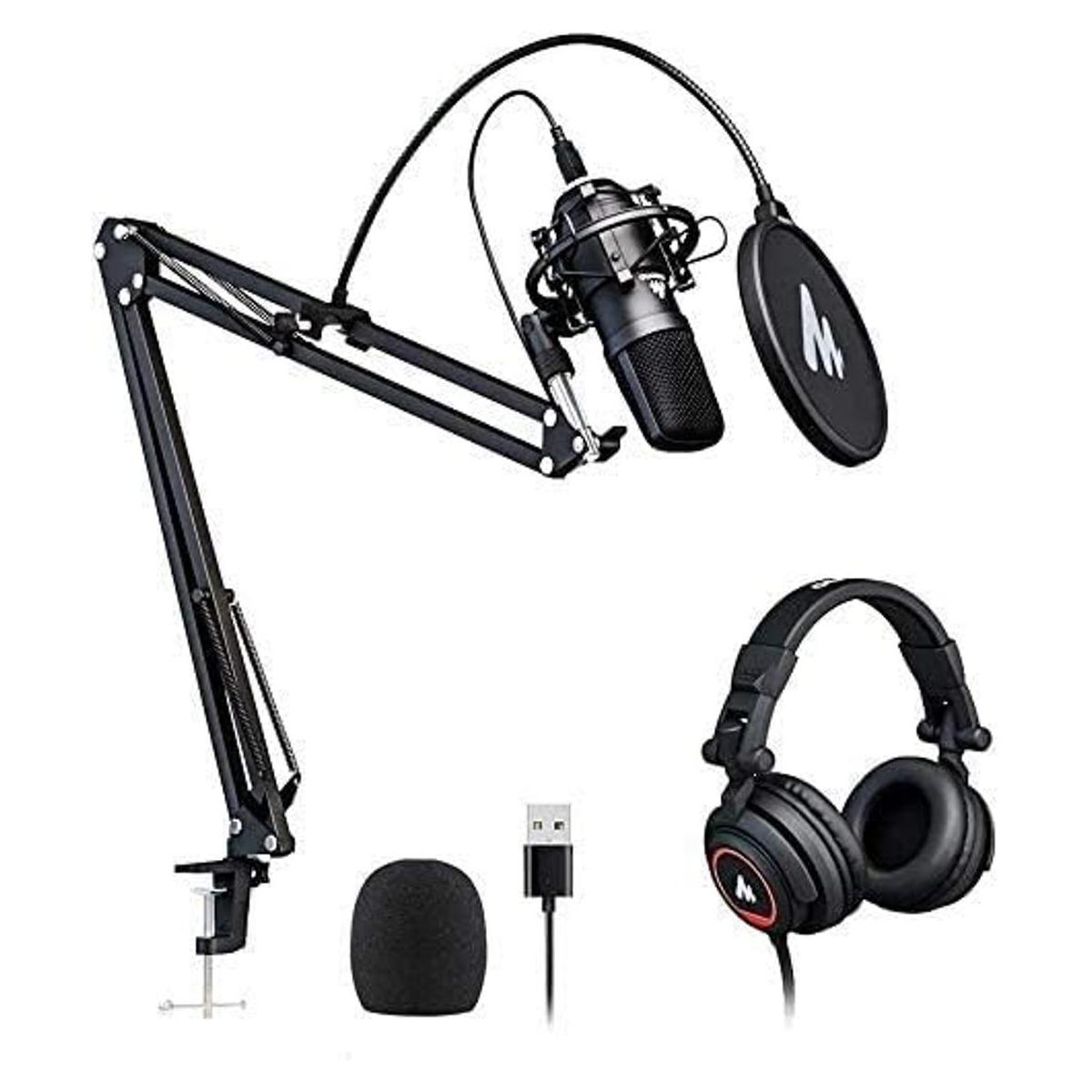 MAONO AUA04H Micrófono USB con juego de auriculares de