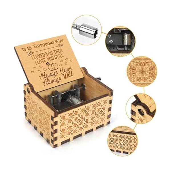 Caja de música de manivela grabada caja de música_2