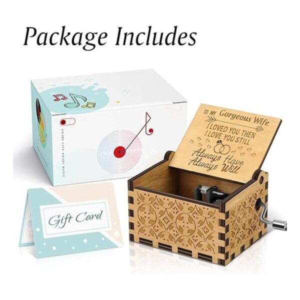 Caja de música de manivela grabada caja de música_6