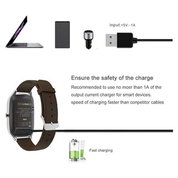 Nieeweiy Cargador compatible con Zenwatch 2 Cable de_4