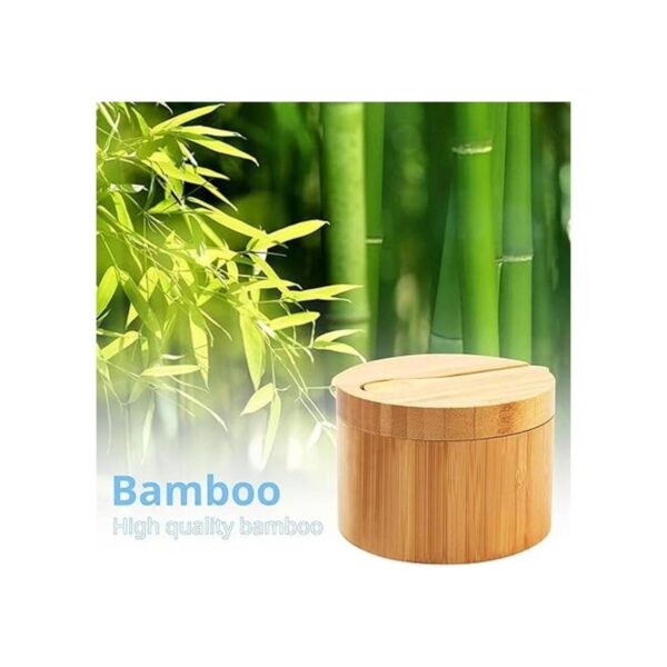 HTB Salero de bambú con mini cuchara caja de sal de_6