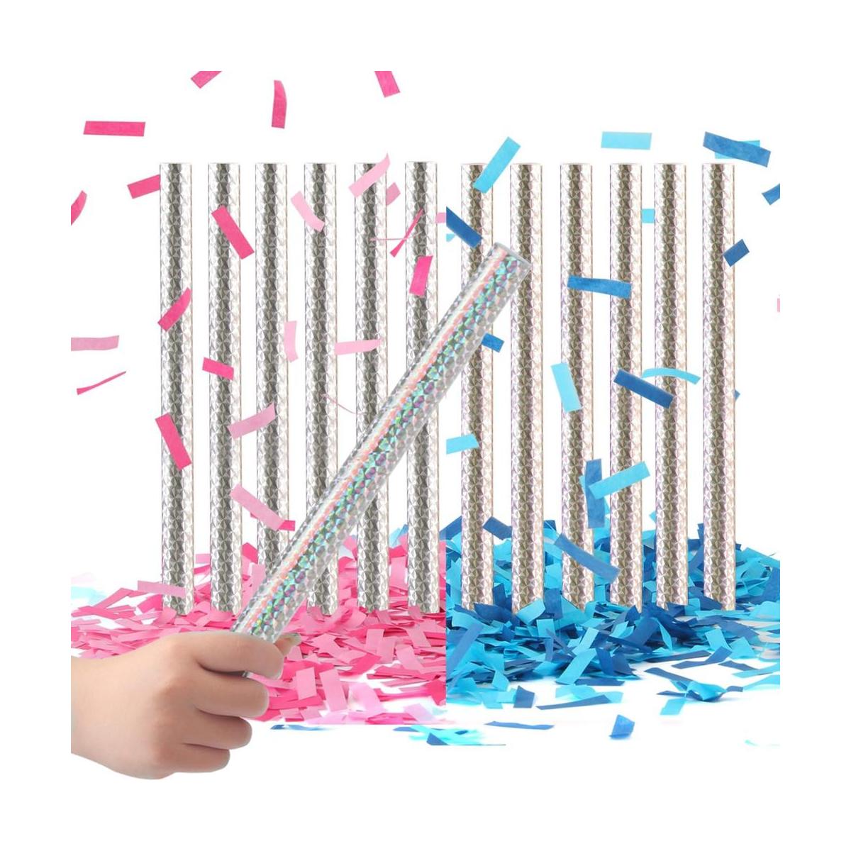 Battife 6 palitos de confeti de revelación de género