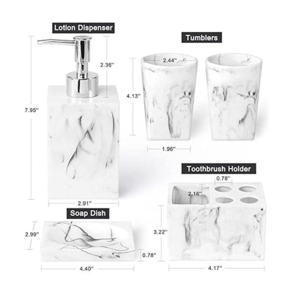 Juego de accesorios para baño 5 piezas de resina para_3