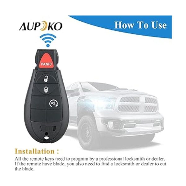 Aupoko GQ453T Mando a distancia con 4 botones sin llave_5