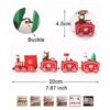 Happy Trees Tren de Navidad de madera con muñeco de nieve_4