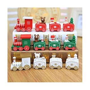 Happy Trees Tren de Navidad de madera con muñeco de nieve_1