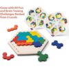 Coogam Rompecabezas hexagonal de madera para niños y_4