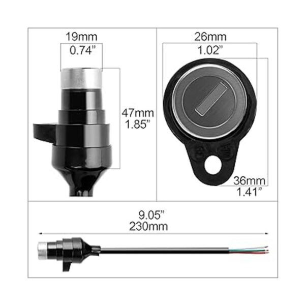 Llave de interruptor de encendido de 3 cables para_2