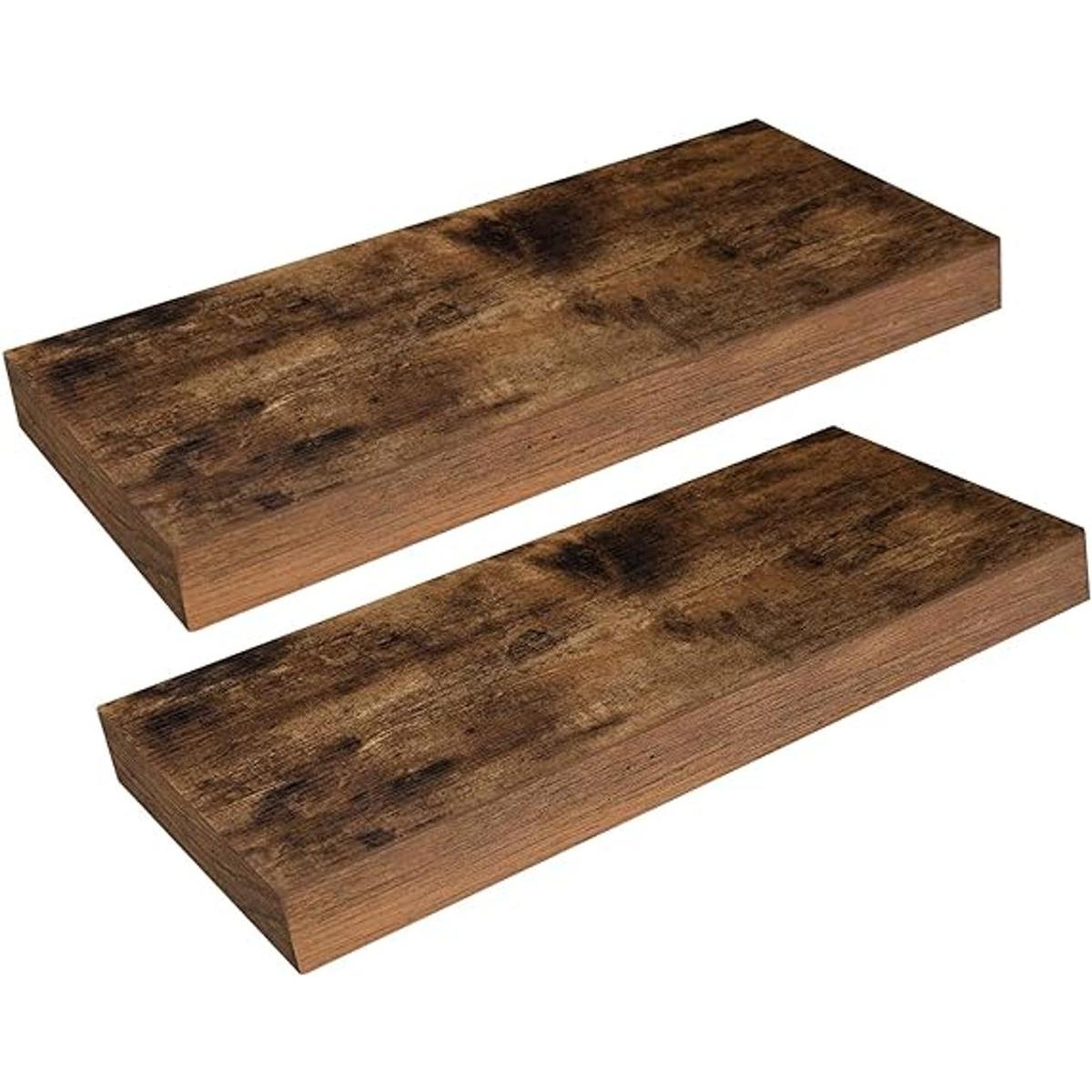 HOOBRO Estantes flotantes de madera rústica juego de 2