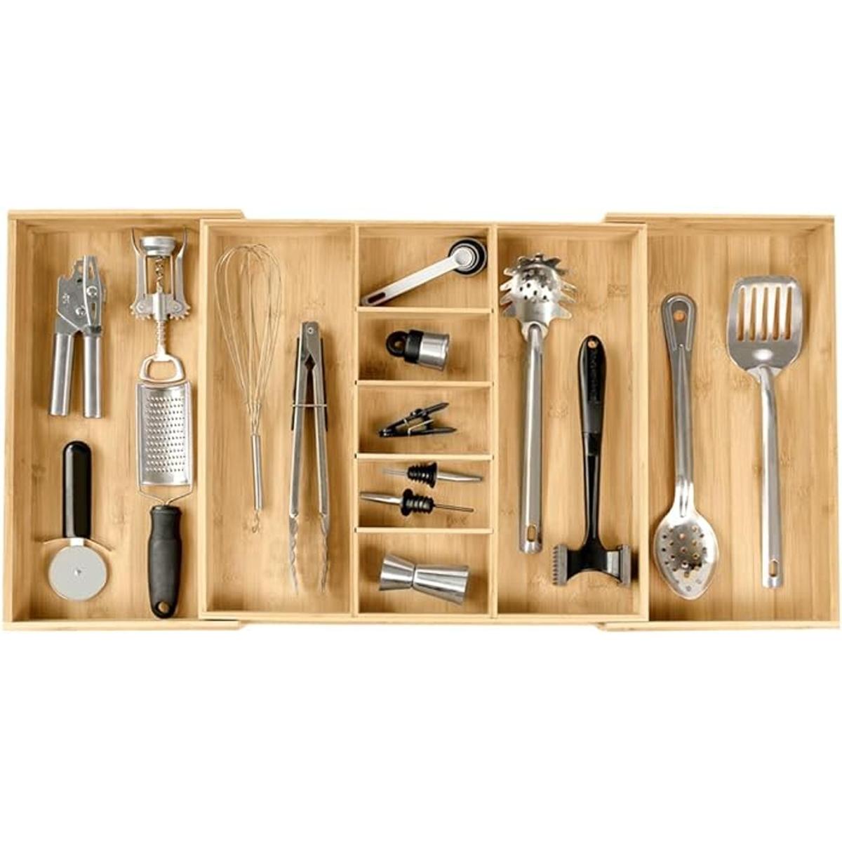 KitchenEdge Organizador de cajones de cocina ajustable
