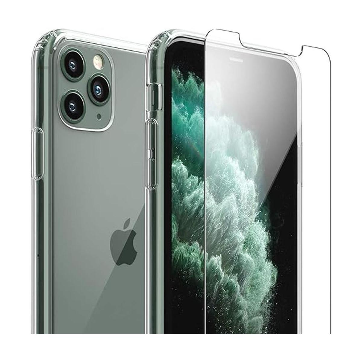 FlexGear Carcasa transparente para iPhone 11 Pro MAX y 2