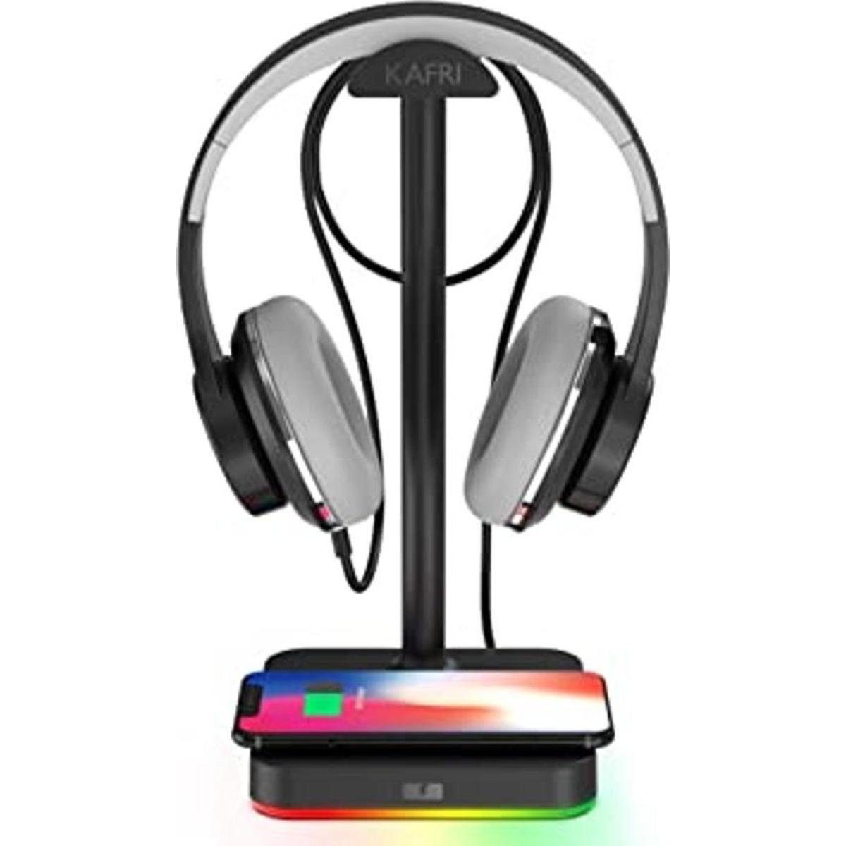 KAFRI Soporte para auriculares RGB con cargador