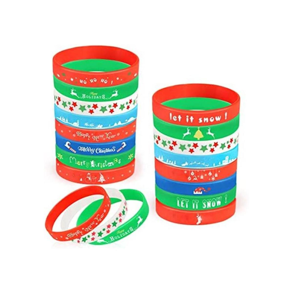 Coogam 40 pulseras de silicona de Navidad accesorios de