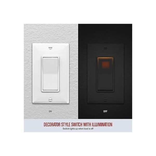 ENERLITES Interruptor de luz de paleta iluminado un solo