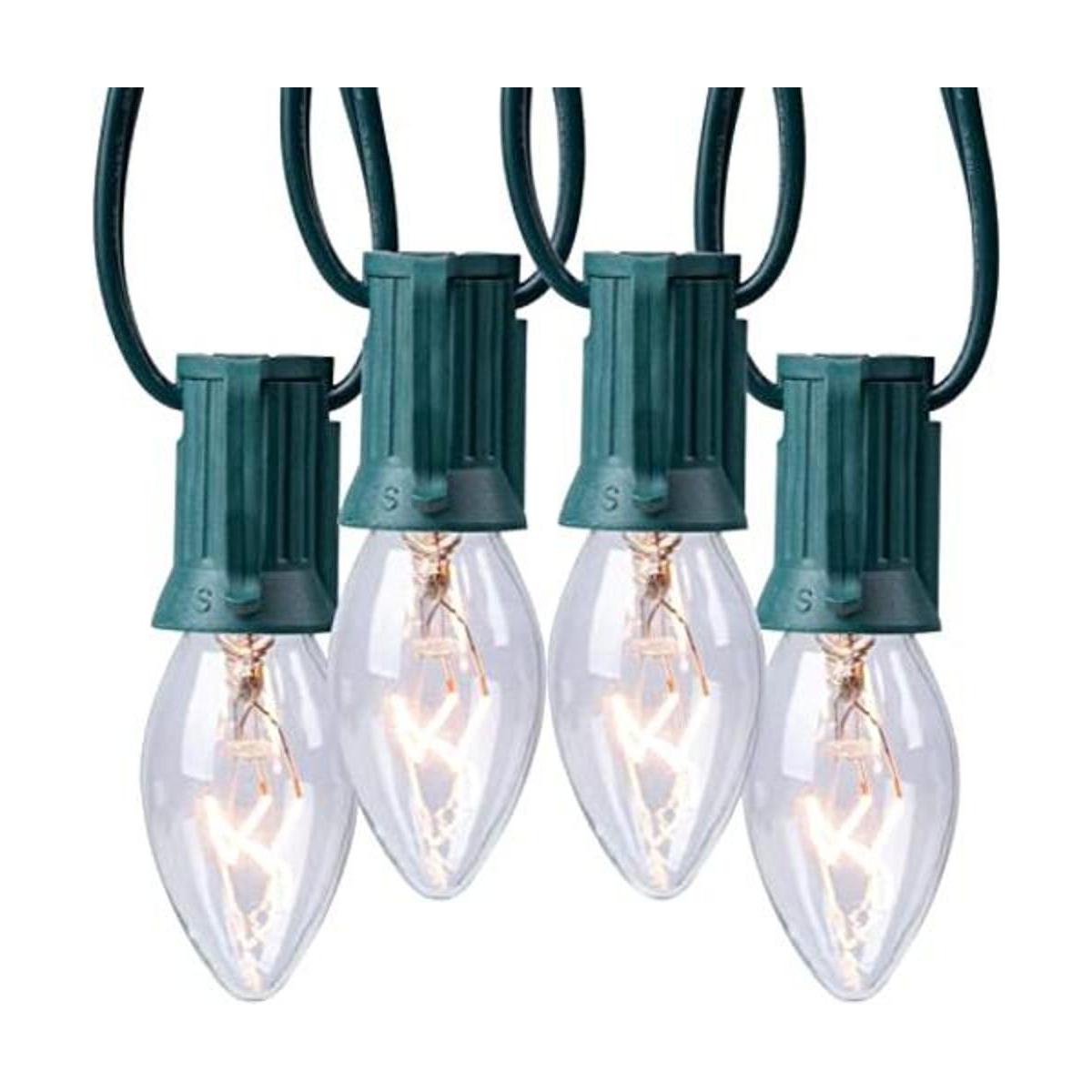 C9 Juego de luces de cadena de Navidad transparente luces