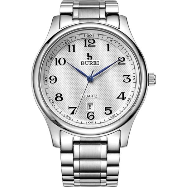 BUREI Men Stainless Steel Quartz Watch Business Men_1