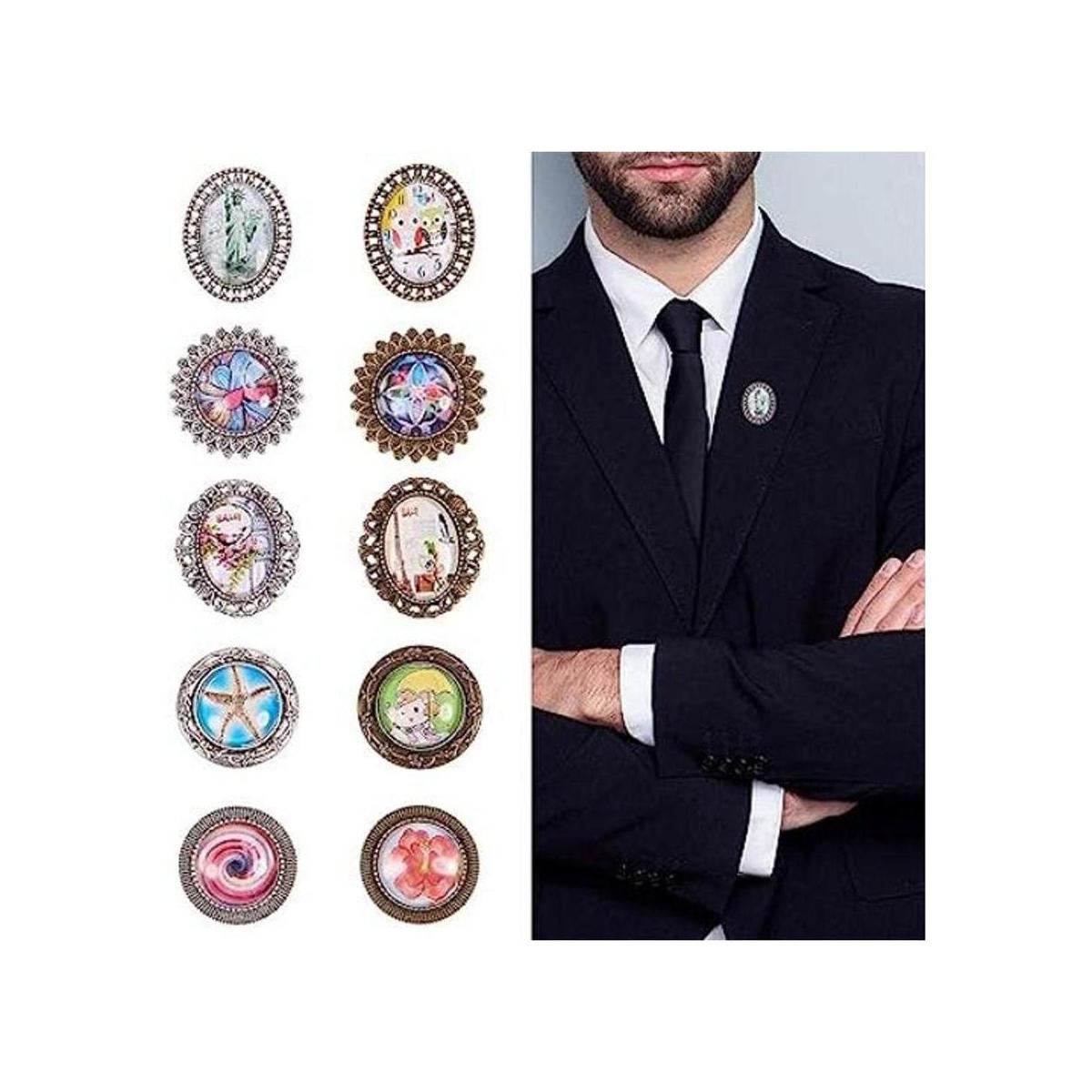 SUNNYCLUE Juego de 10 broches para solapa con diseño de