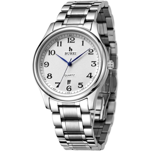 BUREI Men Stainless Steel Quartz Watch Business Men_2