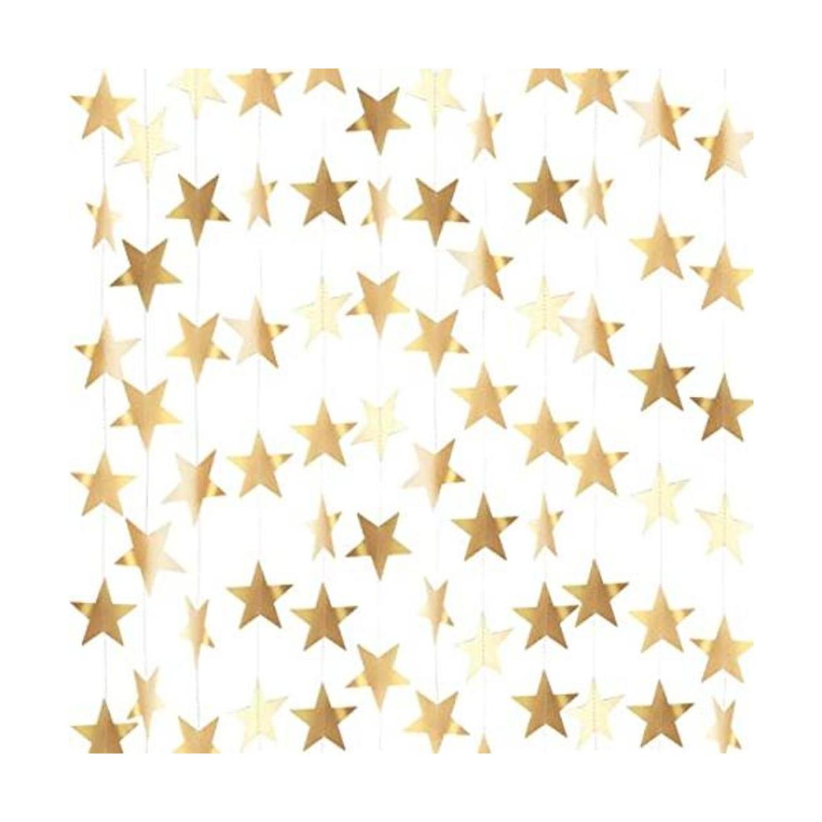 Guirnalda de estrellas doradas guirnalda de papel dorado