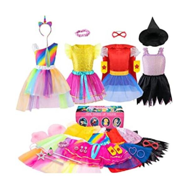 Jeowoqao Conjunto de disfraz de princesa para niñas 24_1