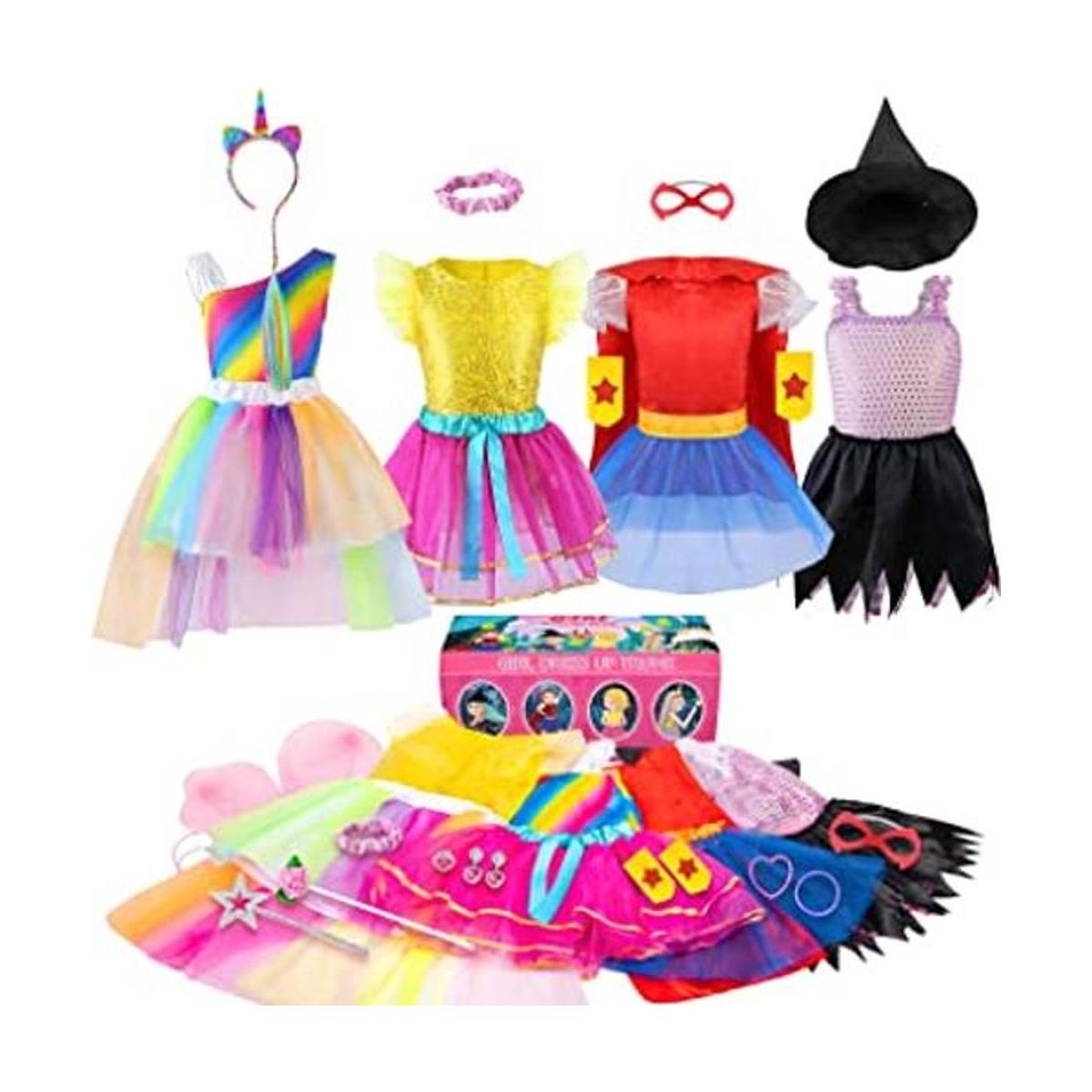 Jeowoqao Conjunto de disfraz de princesa para niñas 24