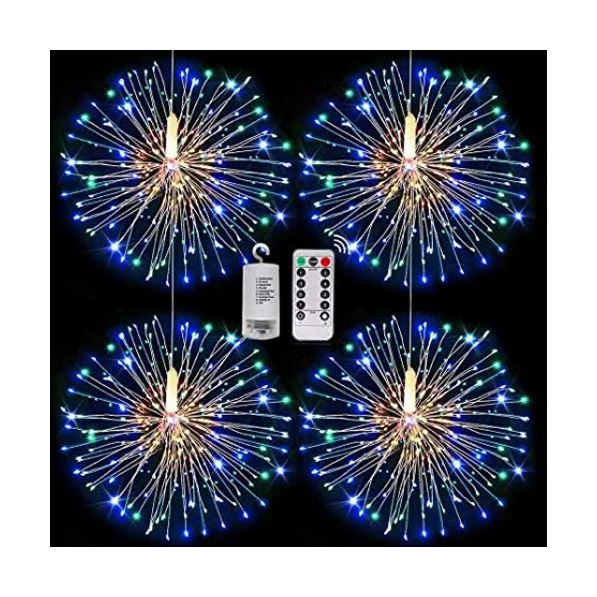 Cadena de luces de hada que simulan fuegos artificiales