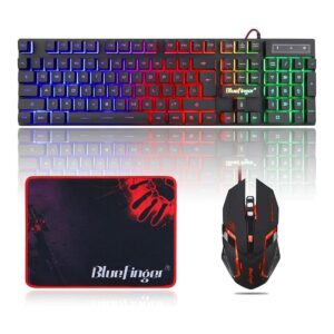 BlueFinger Combo de teclado RGB para juegos y mouse_1