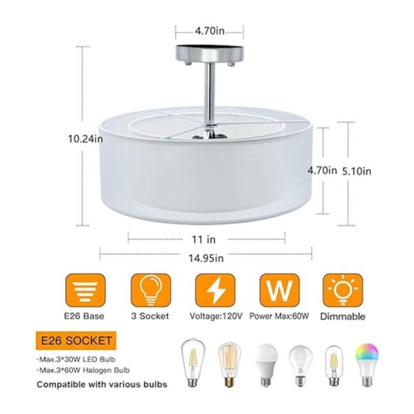 DLLT Lámpara industrial de montaje empotrada de 3 luces_3
