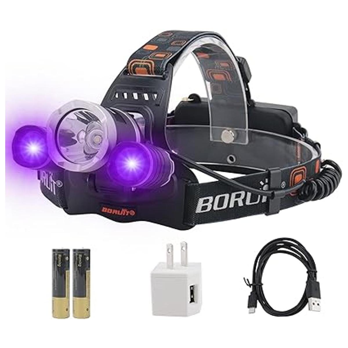 BORUiT RJ3000 LED de luz negra 3 modos de luz blanca y