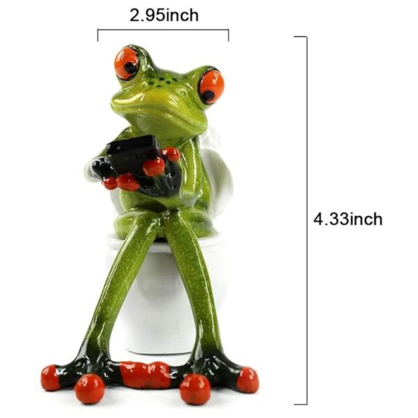 Dorlotou YX6025 Figuras de rana de resina sentada con