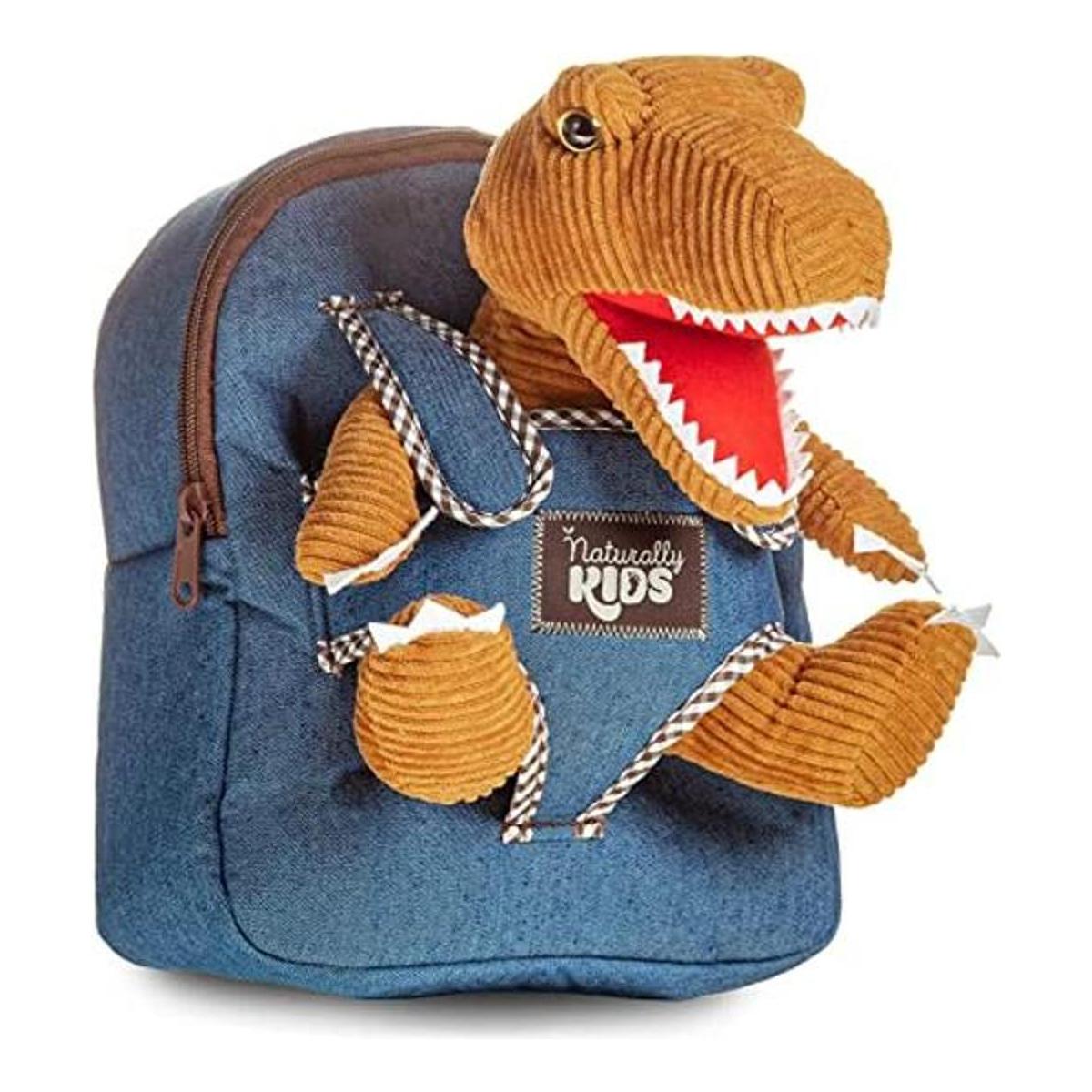Naturally KIDS Mochila pequeña de dinosaurio juguetes de