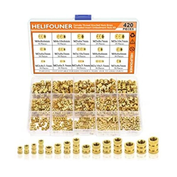 HELIFOUNER Kit surtido de 420 tuercas moleteadas M2 M3 M4_1