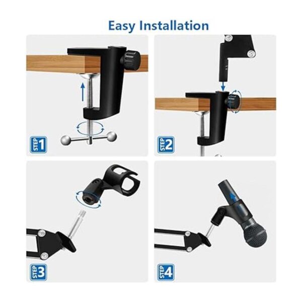 K KASONIC Soporte para micrófono soporte ajustable para_5