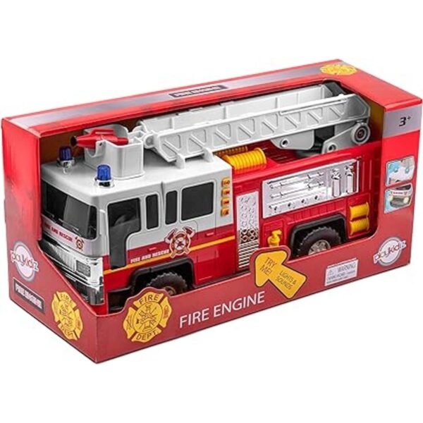 Playkidiz Juguete de camión de bomberos de 15 pulgadas_6