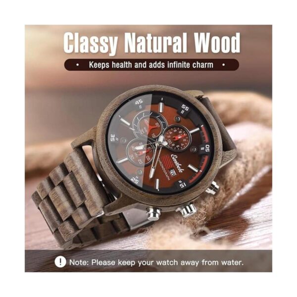 Emibele Reloj de madera para hombre elegante_2