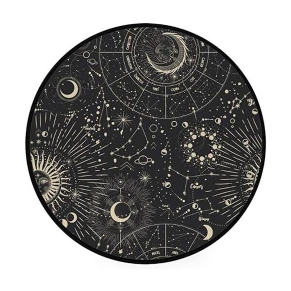 Kuizee Felpudo redondo con fases lunares sol zodiaco_1