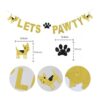 LaVenty Juego de 2 pancartas con purpurina Lets Pawty para