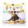 LaVenty Juego de 2 pancartas con purpurina Lets Pawty para