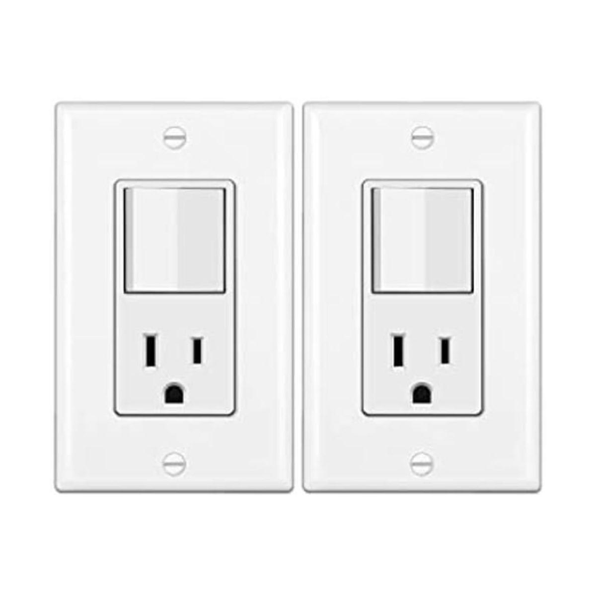 BESTTEN Paquete de 2 interruptores combinados de luz de