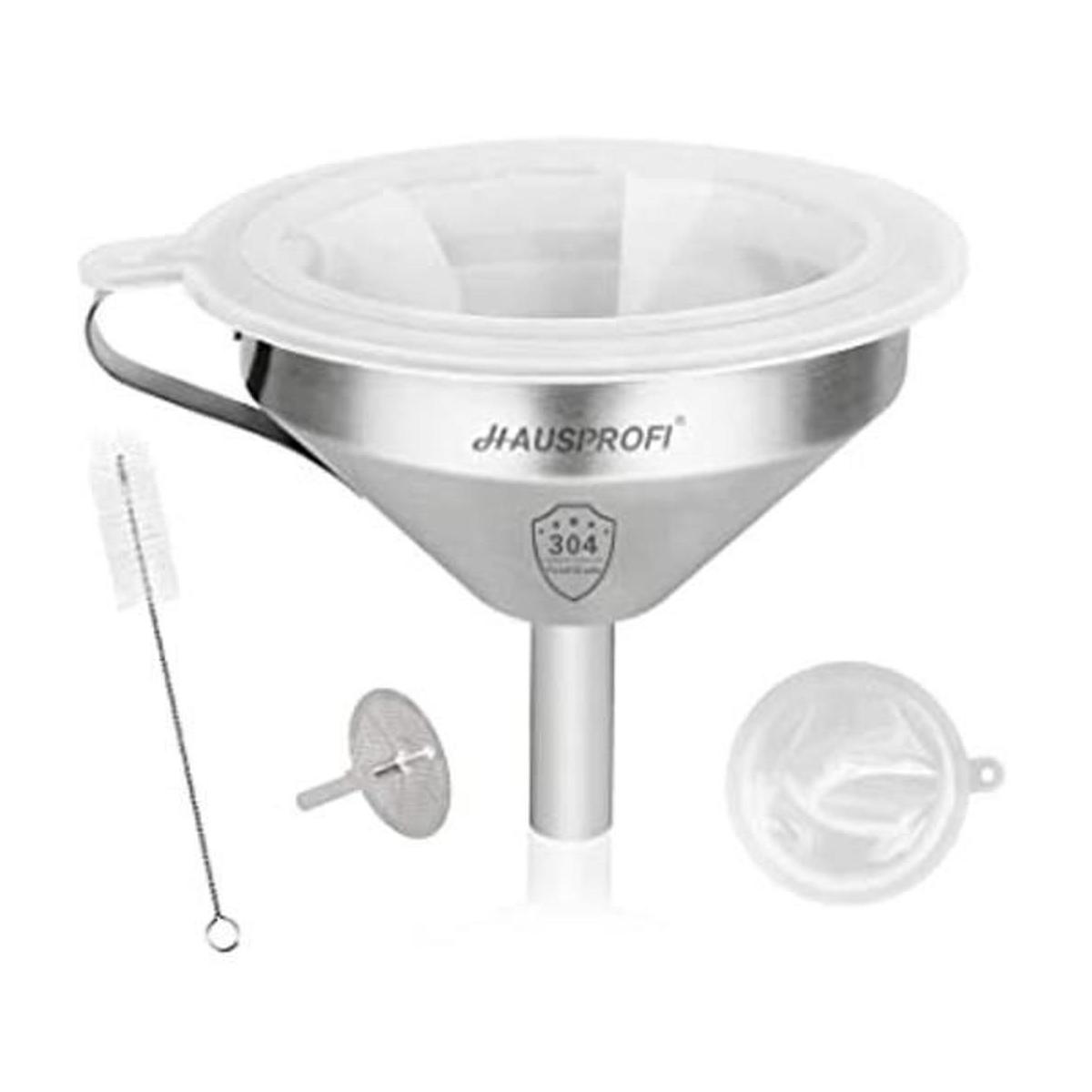 HAUSPROFI Embudo de acero inoxidable embudo de cocina de