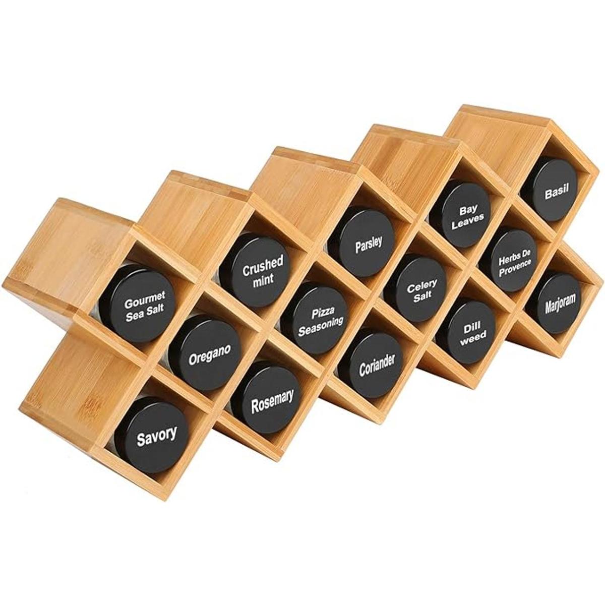 Organizador de especias de bambú de 4 niveles organizador