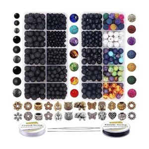 EuTengHao Kit de 810 cuentas de roca de lava de color con