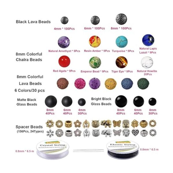 EuTengHao Kit de 810 cuentas de roca de lava de color con